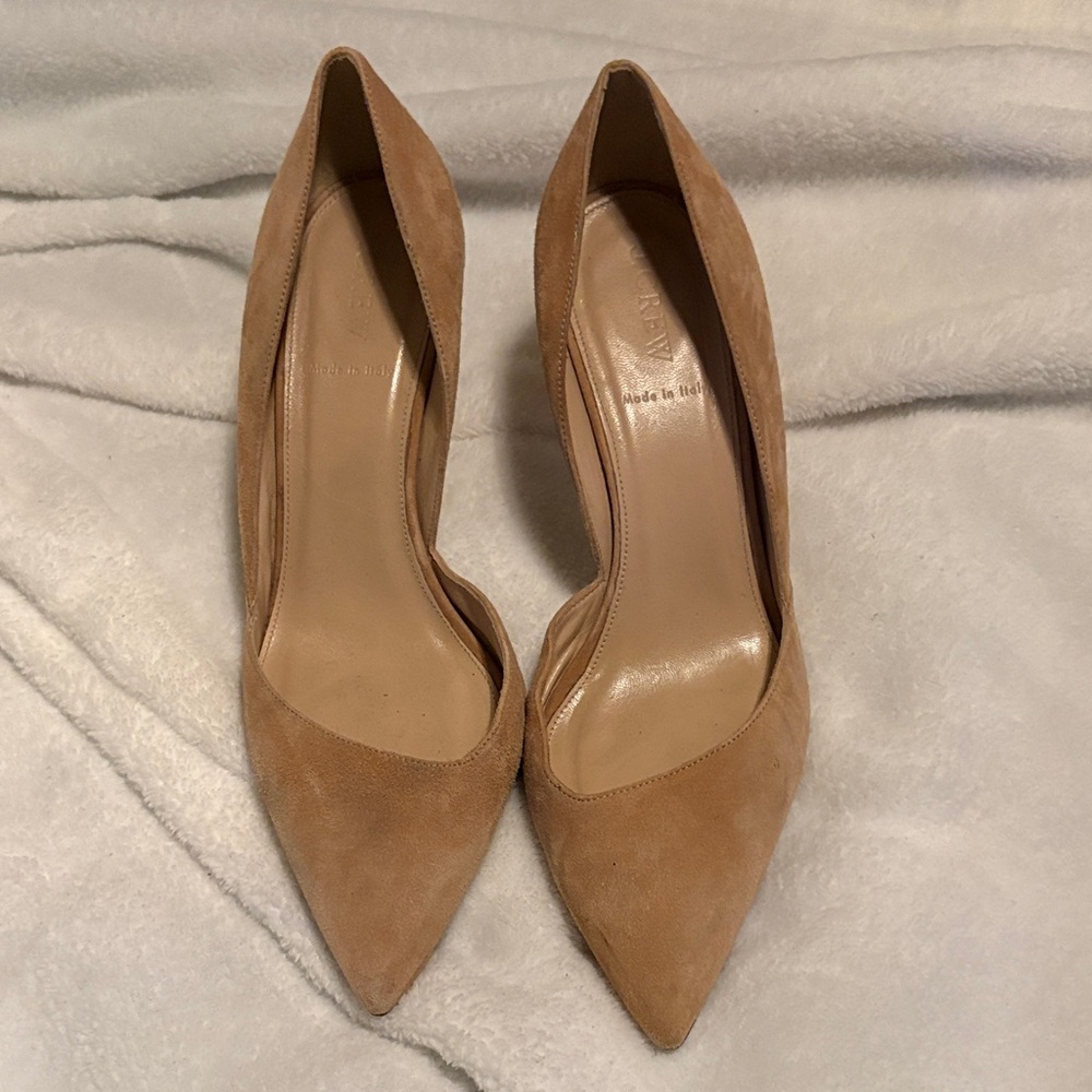 J. Crew Tan Suede Heels